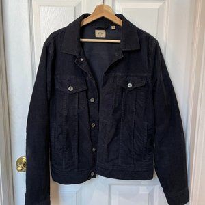 J.Crew Stretch Corduroy Trucker Jacket, Small, Navy